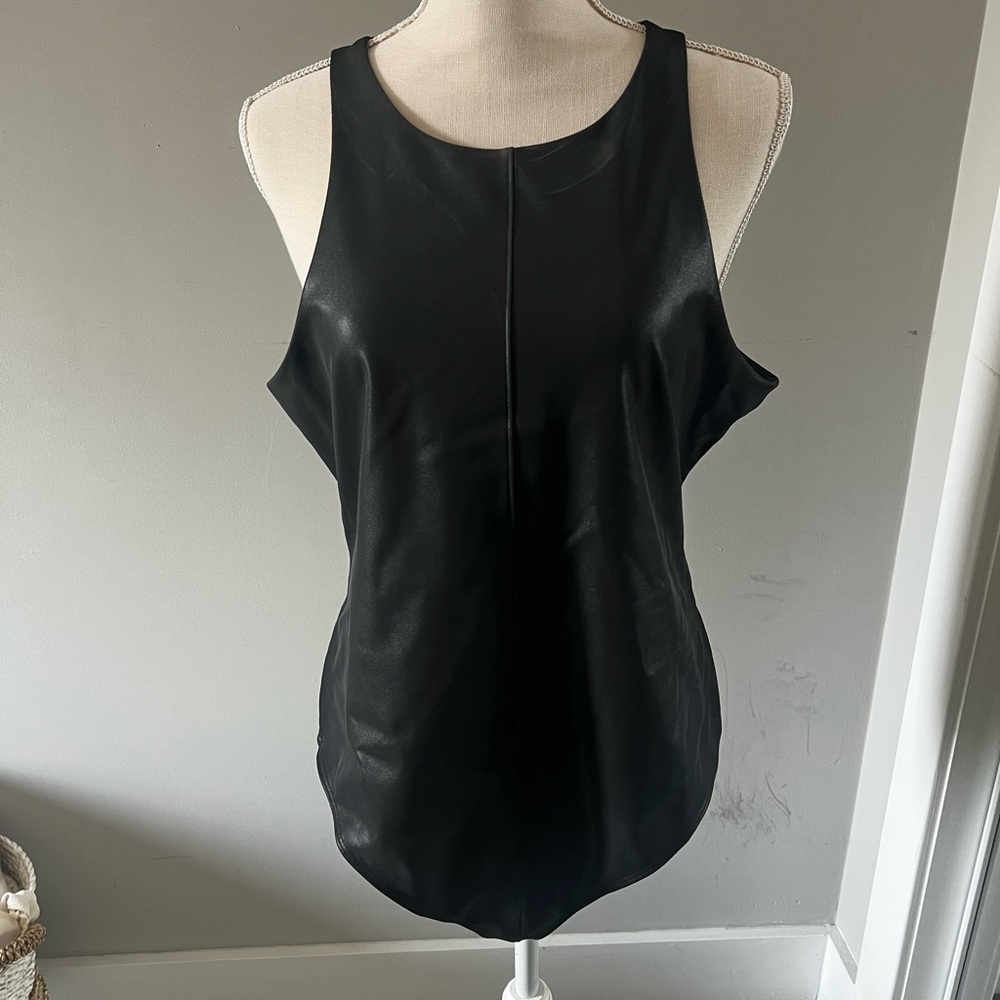 Good American Black Sleeveless Bodysuit